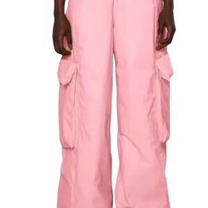 RAINS Show Padded Nylon Pants NWT Size M In Pink Sky